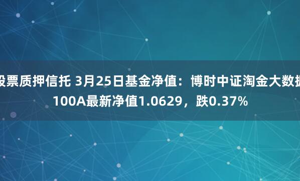 股票质押信托 3月25日基金净值：博时中证淘金大数据100A最新净值1.0629，跌0.37%