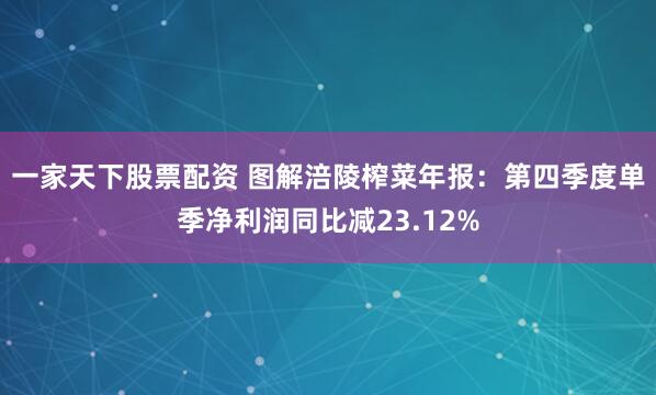 一家天下股票配资 图解涪陵榨菜年报：第四季度单季净利润同比减23.12%