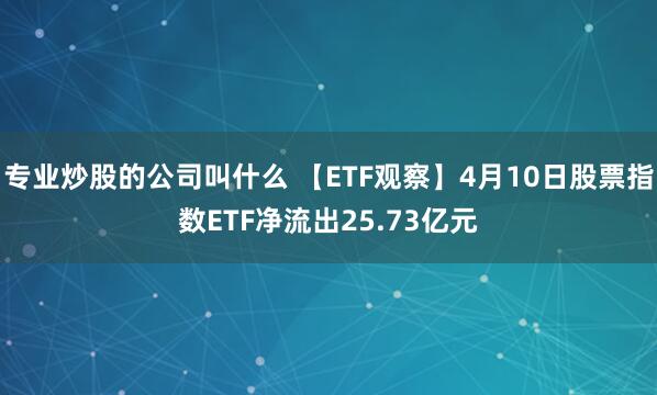 专业炒股的公司叫什么 【ETF观察】4月10日股票指数ETF净流出25.73亿元