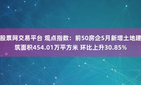 股票网交易平台 观点指数：前50房企5月新增土地建筑面积454.01万平方米 环比上升30.85%